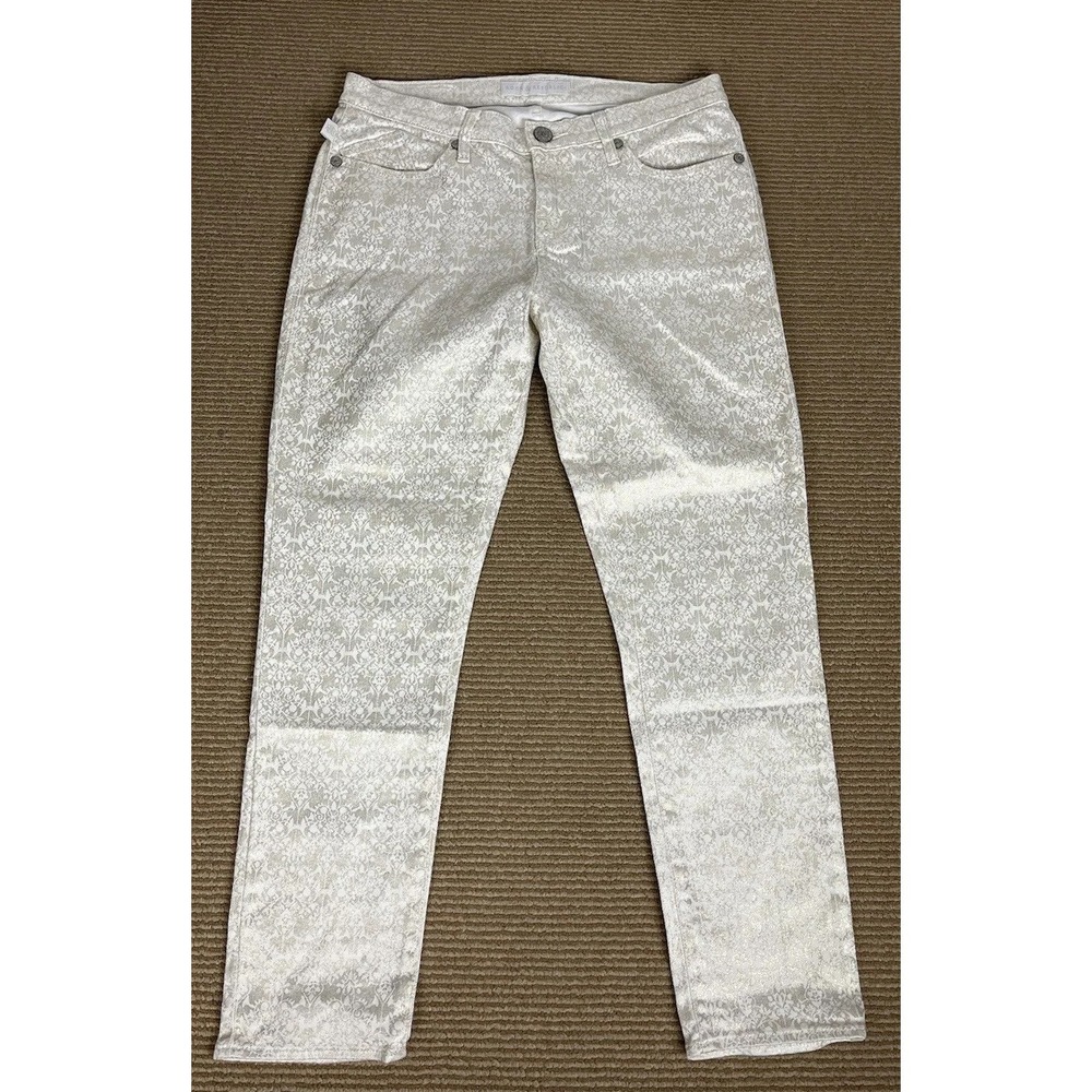 Womens Jeans Rock & Republic Beige Geometric Golden Pants Size‎ 10